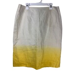 J. Crew Linen Blend Womens Skirt Size 4 Ombre White Travel Summer Vacation